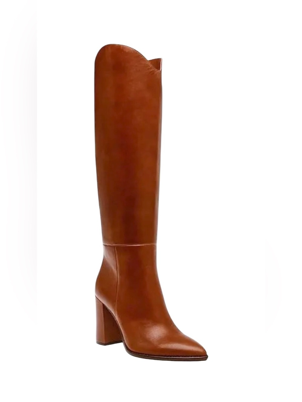 Steve Madden Leather Bixby Tall Boot in Cognac Size 6 - Picture 2 of 12